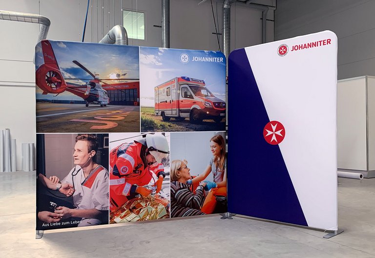 Mobile exhibition wall ZippWall Straight - Johanniter-Unfall-Hilfe e.V. Mobile exhibition wall ZippWall Straight - Johanniter-Unfall-Hilfe e.V.
