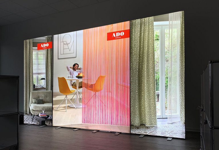 Mobile LED exhibition wall ALU LightUp - ADO Goldkante Mobile LED exhibition wall ALU LightUp - ADO Goldkante